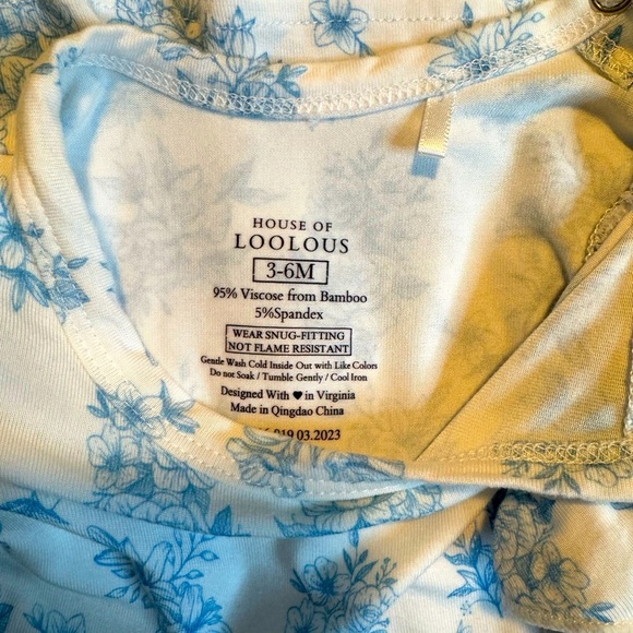 House Of LooLous Bamboo Floral Play Dress Size 3-6 Months - Picture 4 of 4
